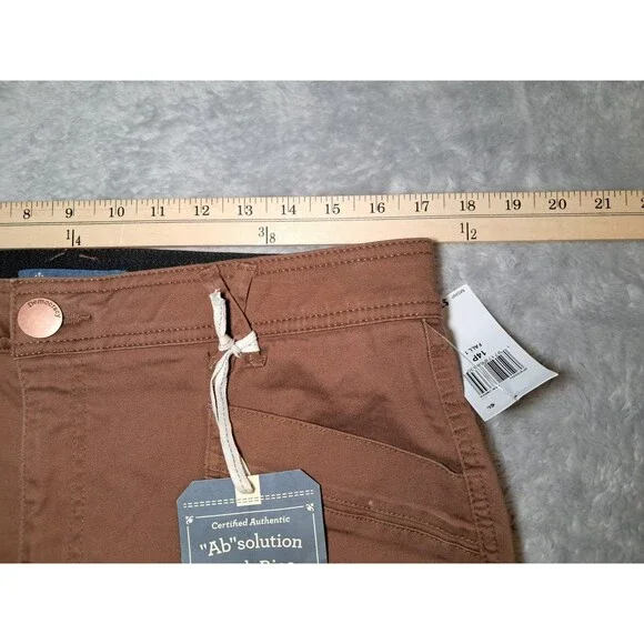 NWT Democracy "Ab"solution® High Rise Roll Cuff Cargo Utility Pant Tan 14 Petite - Picture 7 of 12